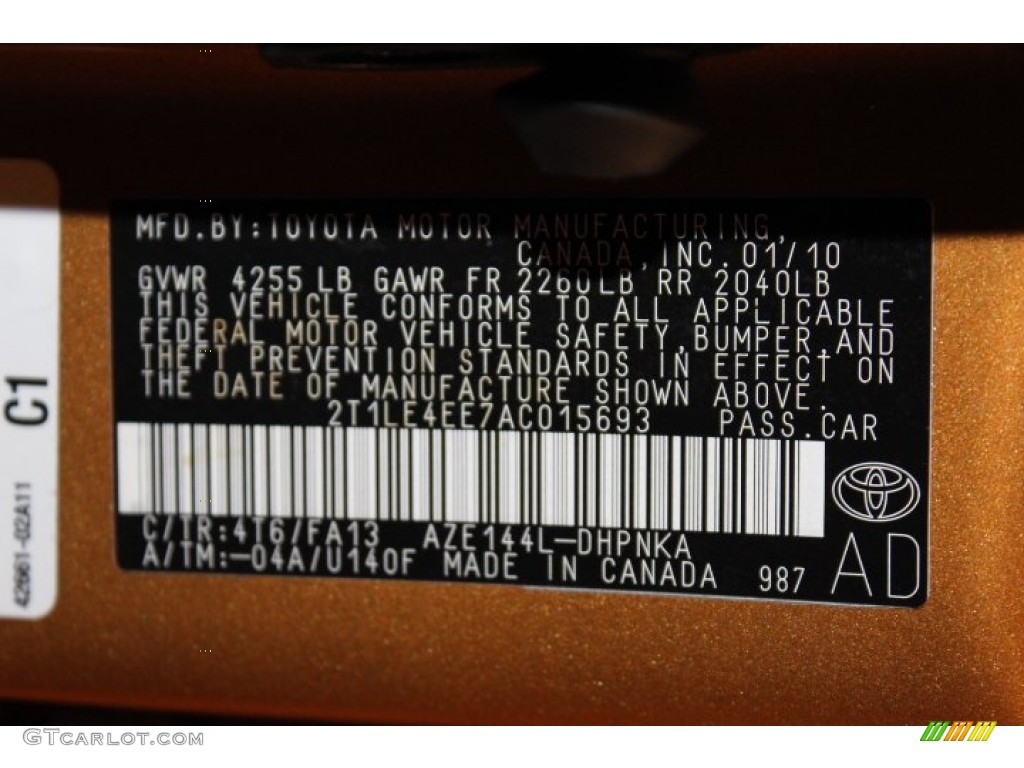 2010 Matrix Color Code 4T6 for Sundance Metallic Photo #67116650
