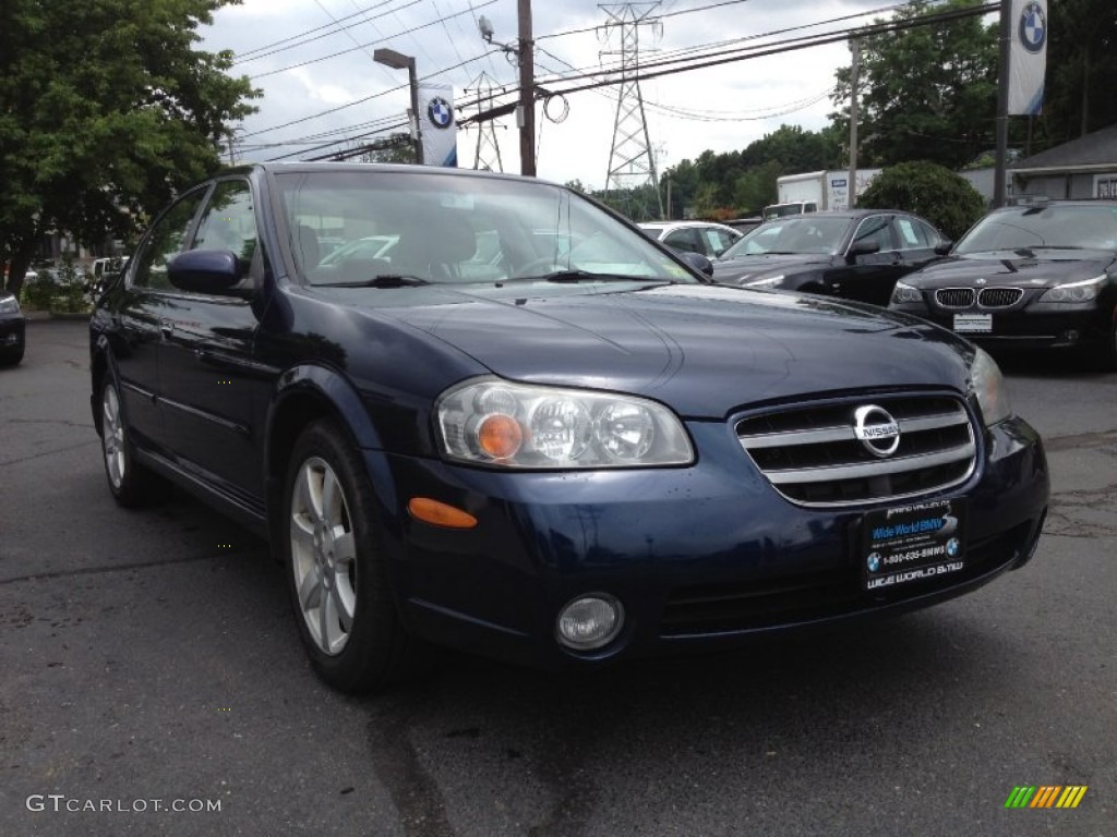 2003 Maxima GLE - Majestic Blue / Blond photo #3