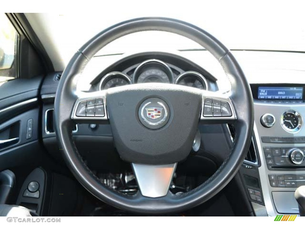 2009 Cadillac CTS Sedan Ebony Steering Wheel Photo #67119944