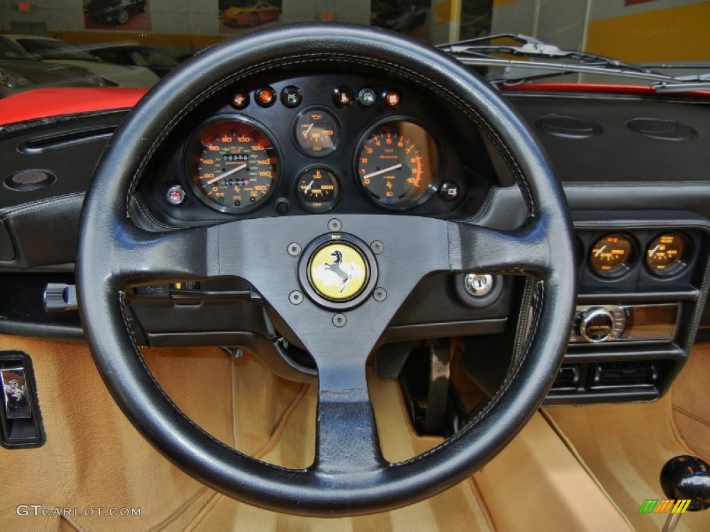 1989 Ferrari 328 GTS Tan Steering Wheel Photo #67120554