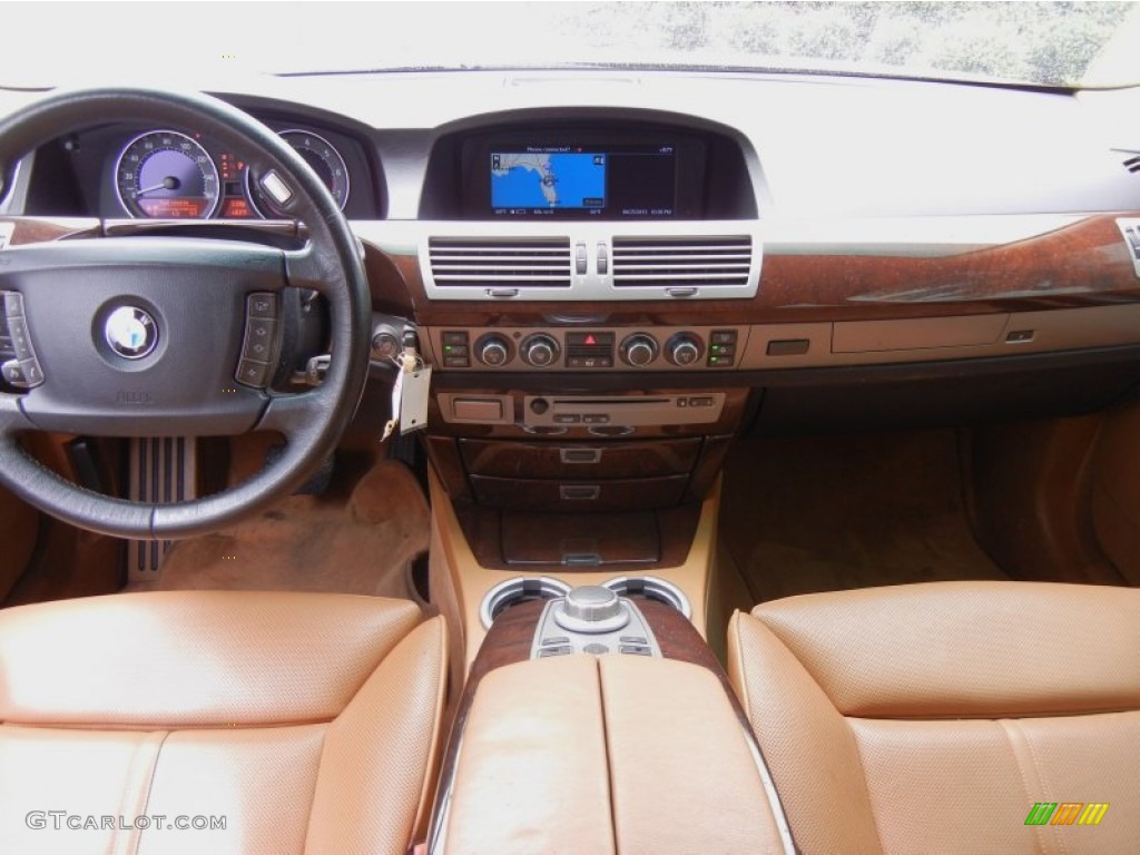2007 BMW 7 Series 750Li Sedan Natural Brown Dashboard Photo #67121984