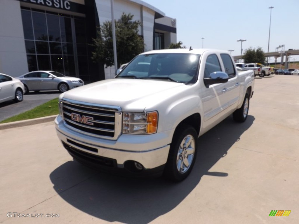 2012 Sierra 1500 SLE Crew Cab 4x4 - White Diamond Tricoat / Ebony photo #1