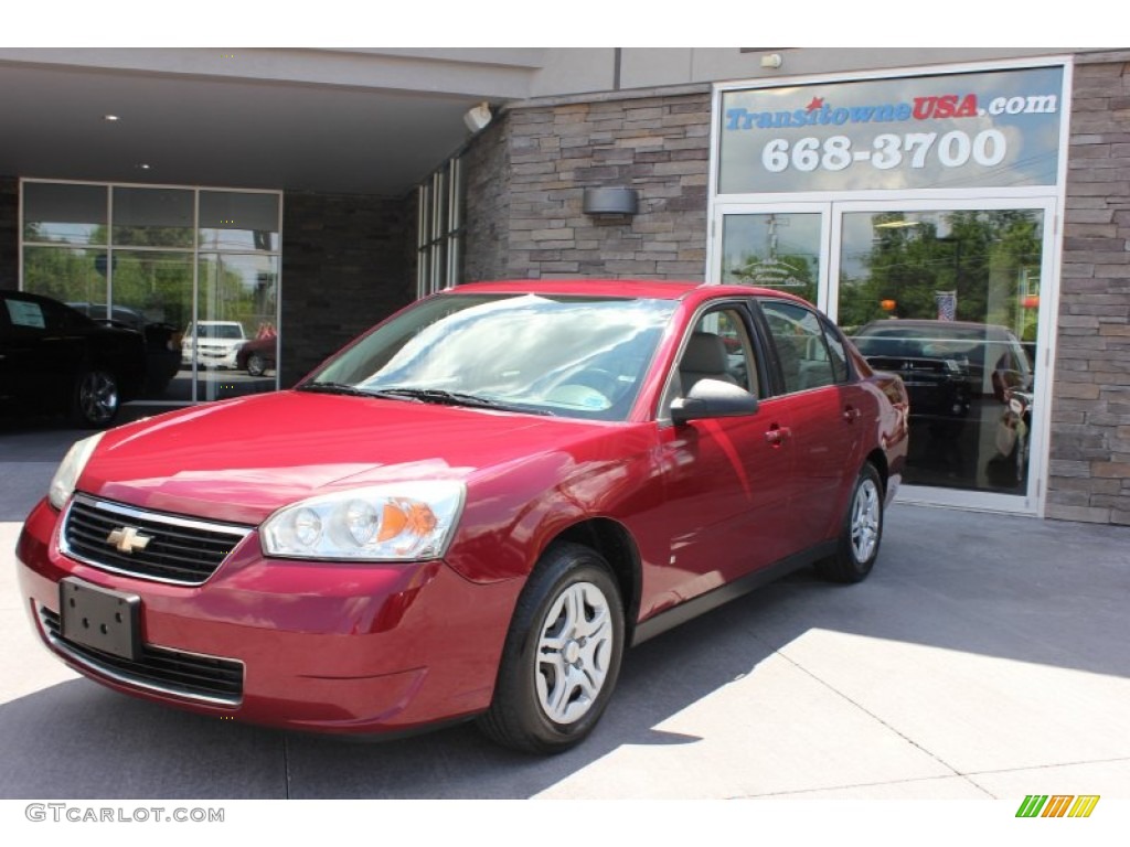 2006 Malibu LS Sedan - Sport Red Metallic / Cashmere Beige photo #1