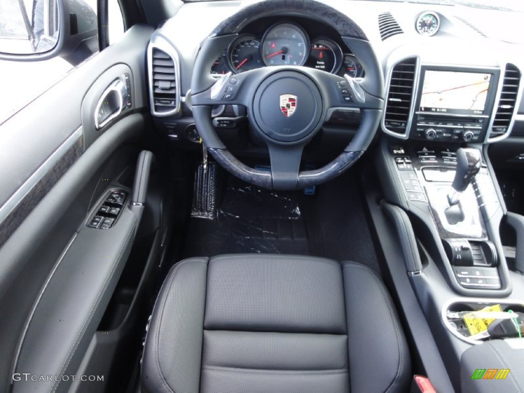 2012 Porsche Cayenne S Black Steering Wheel Photo #67126349