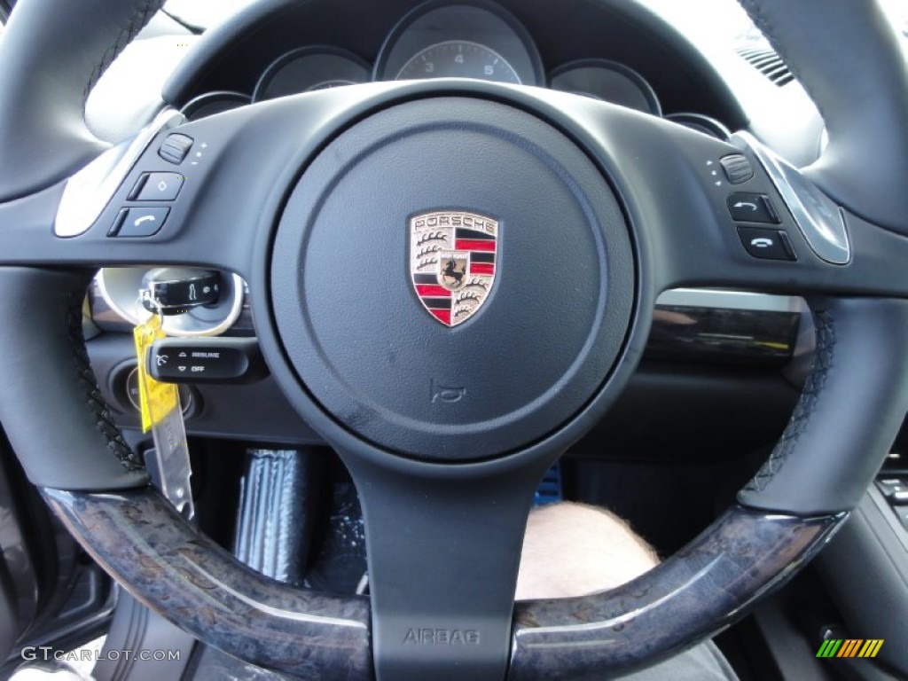 2012 Porsche Cayenne S Black Steering Wheel Photo #67126421