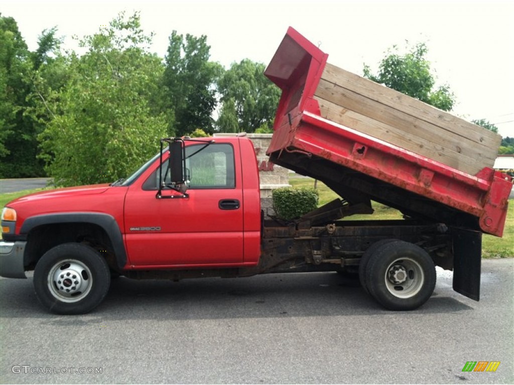 2003 Sierra 3500 Regular Cab Dump Truck - Fire Red / Dark Pewter photo #2