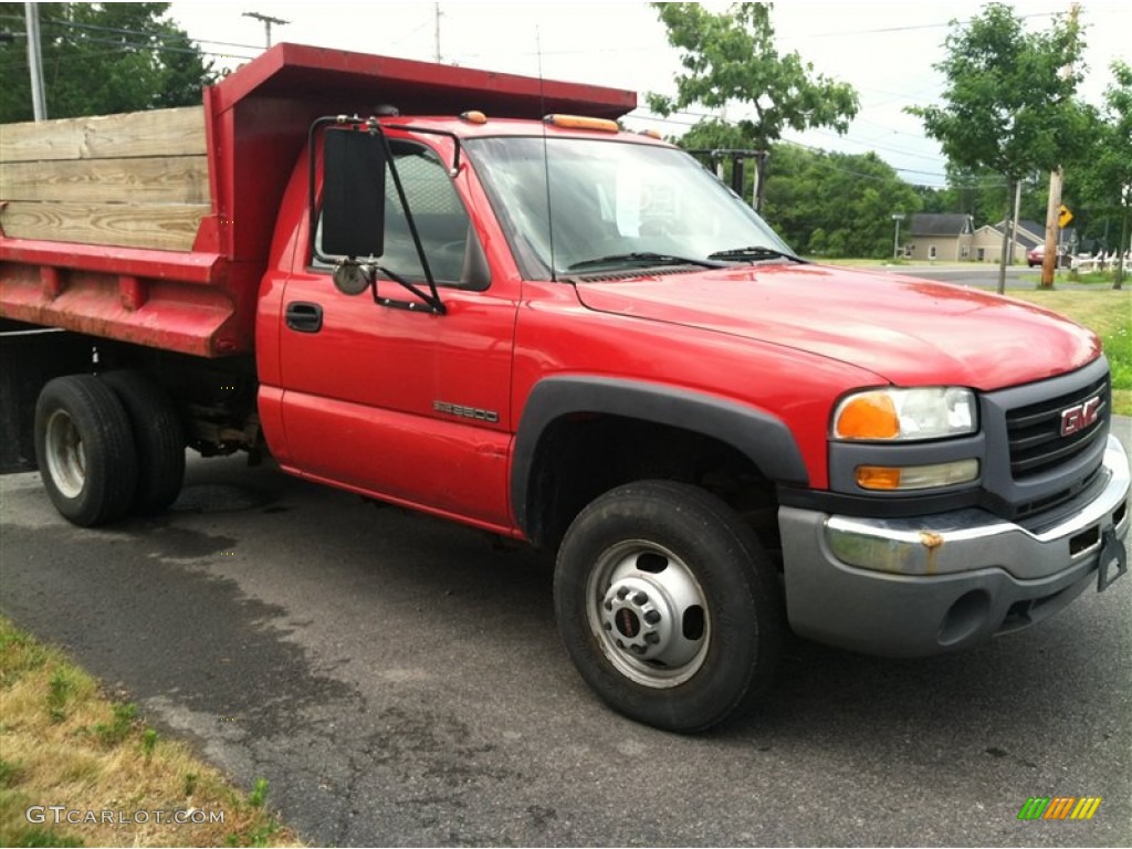 2003 Sierra 3500 Regular Cab Dump Truck - Fire Red / Dark Pewter photo #5