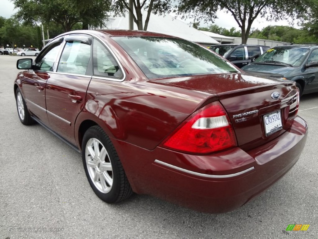 2005 Five Hundred Limited - Merlot Metallic / Pebble Beige photo #3