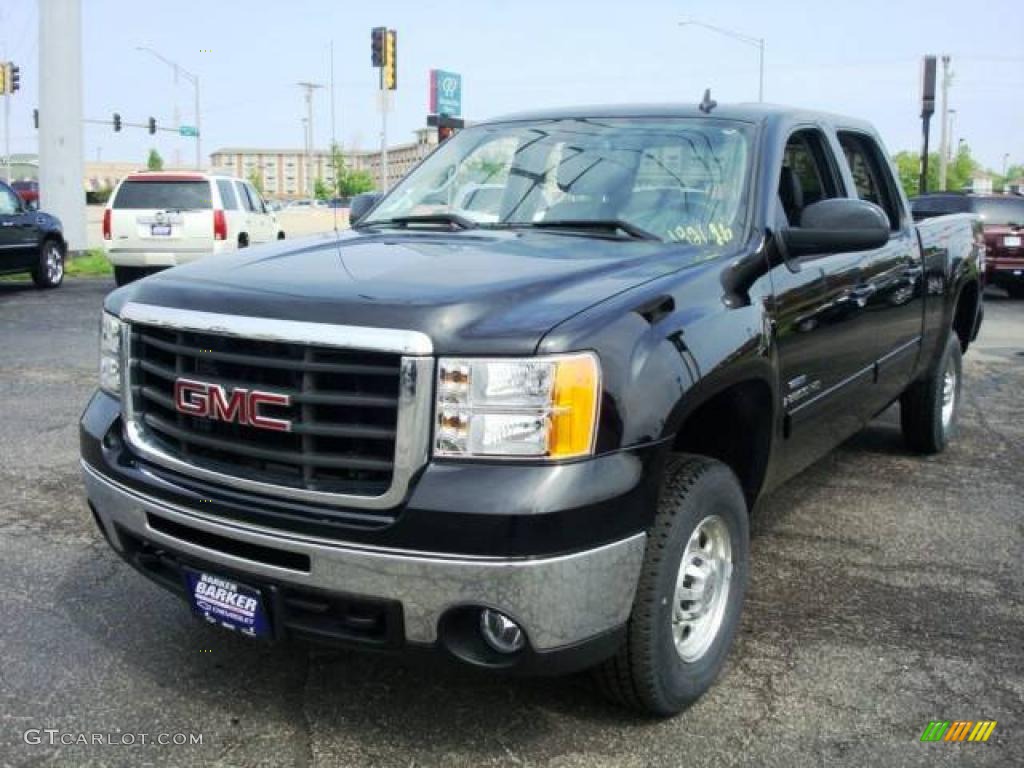 2008 Sierra 2500HD SLT Crew Cab 4x4 - Onyx Black / Ebony photo #1