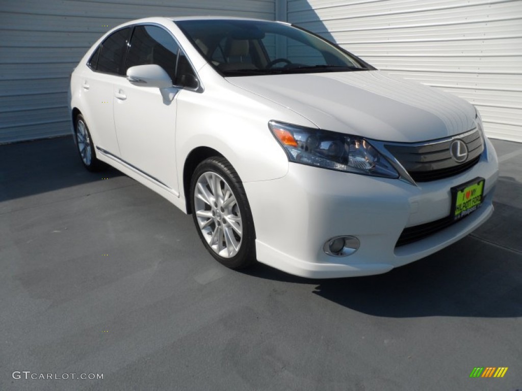 2010 HS 250h Hybrid Premium - Starfire White Pearl / Parchment photo #1