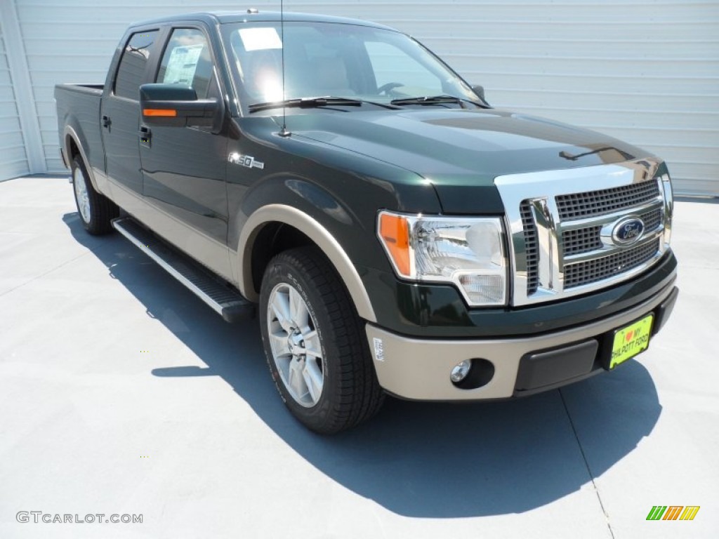 2012 F150 Lariat SuperCrew - Green Gem Metallic / Pale Adobe photo #1