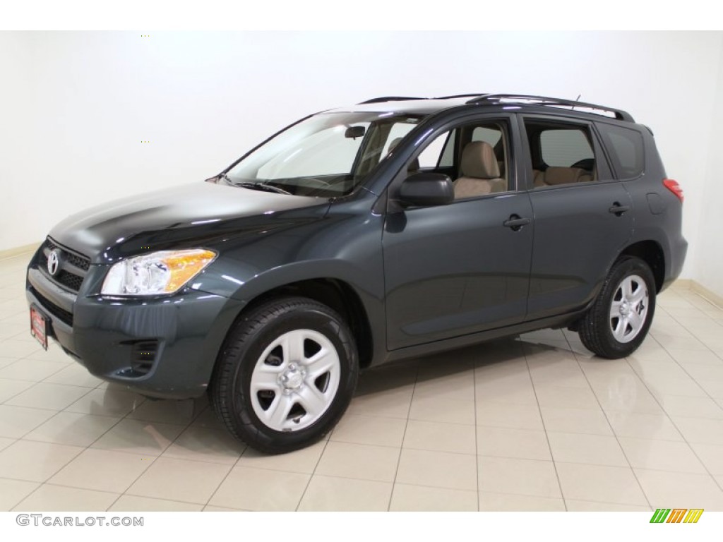 2010 RAV4 I4 4WD - Black Forest Pearl / Sand Beige photo #3