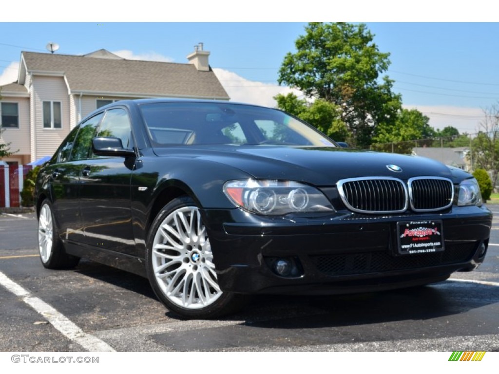 2007 7 Series 750i Sedan - Azurite Black Metallic / Natural Brown photo #1