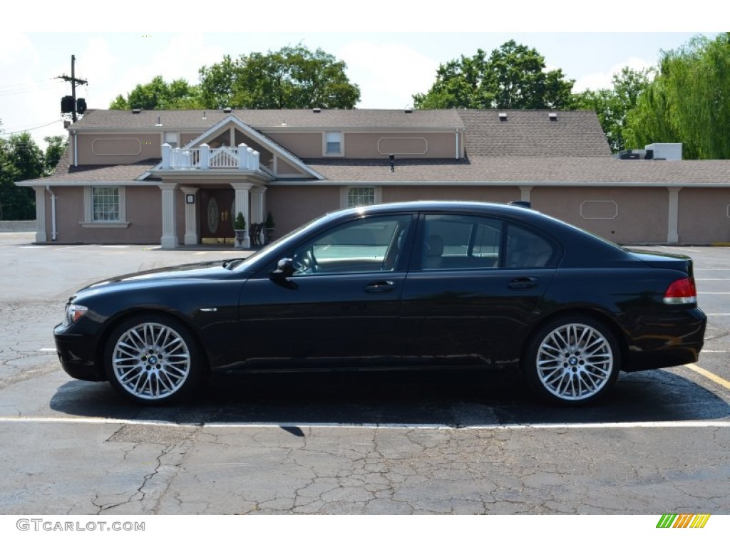 2007 7 Series 750i Sedan - Azurite Black Metallic / Natural Brown photo #4