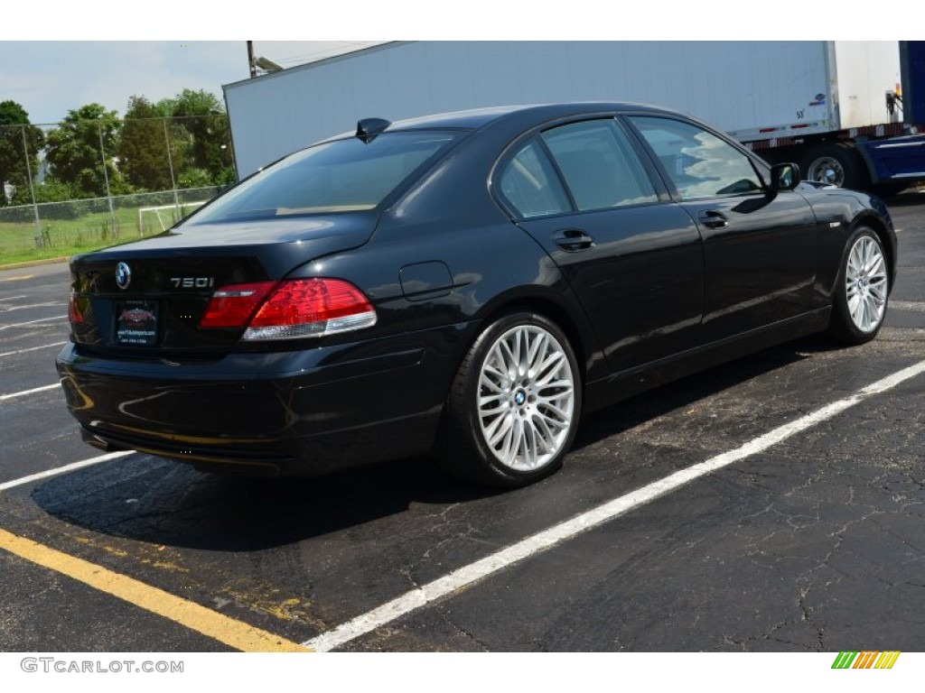 2007 7 Series 750i Sedan - Azurite Black Metallic / Natural Brown photo #7