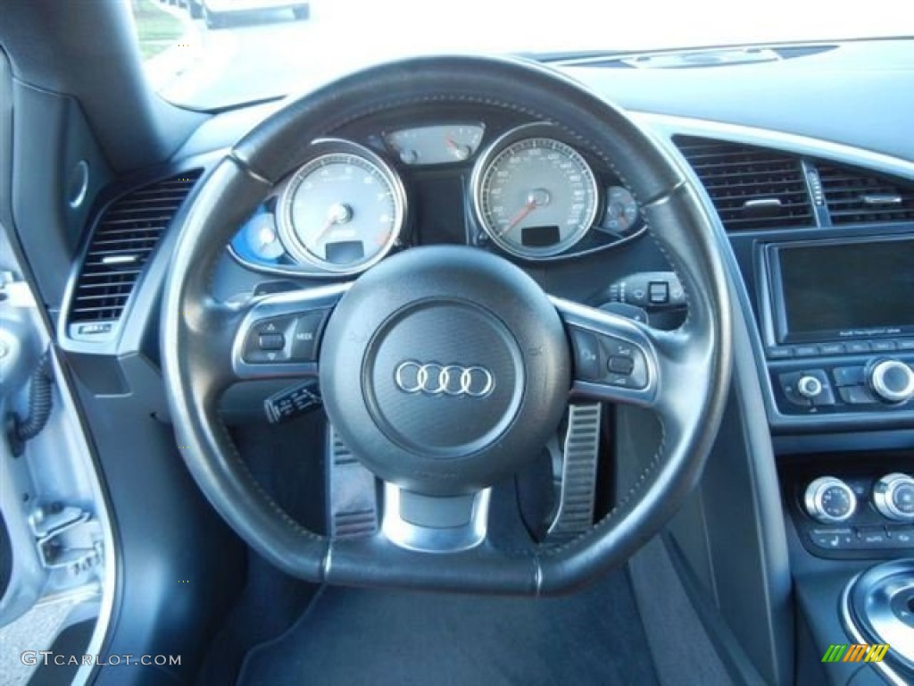 2009 Audi R8 4.2 FSI quattro Fine Nappa Tuscan Brown Leather Steering Wheel Photo #67149575
