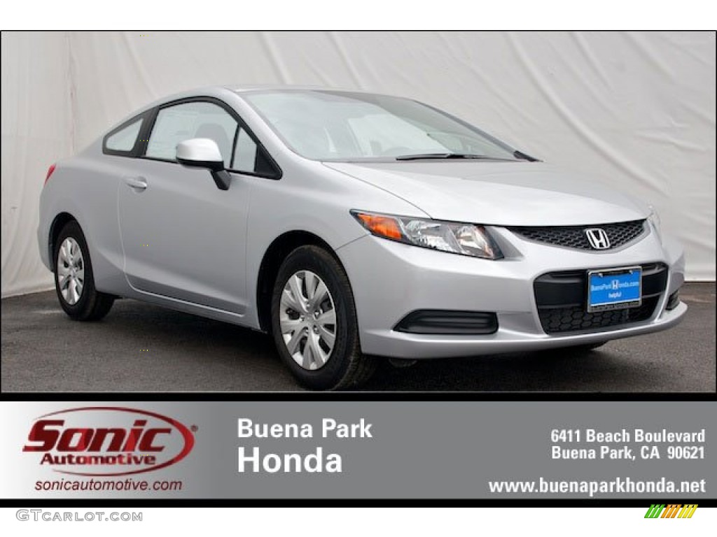 2012 Civic LX Coupe - Alabaster Silver Metallic / Gray photo #1