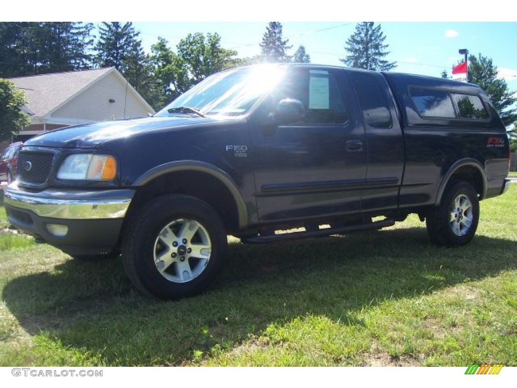 2002 F150 XLT SuperCab 4x4 - True Blue Metallic / Medium Graphite photo #2