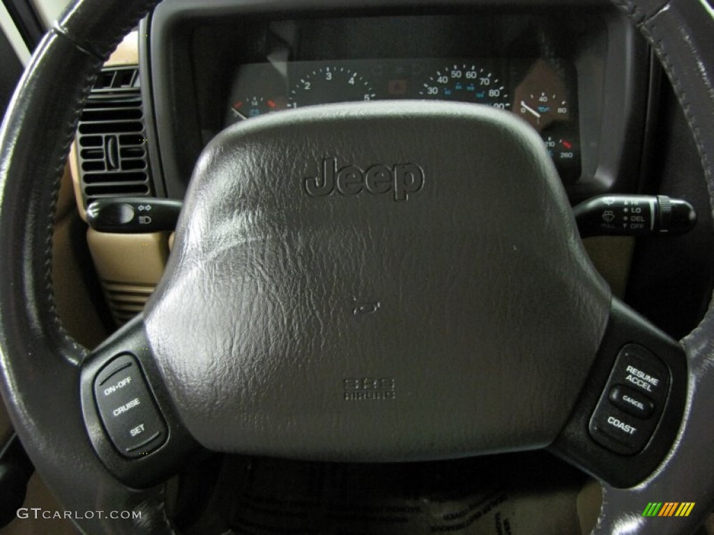 2000 Wrangler Sahara 4x4 - Stone White / Camel/Dark Green photo #17