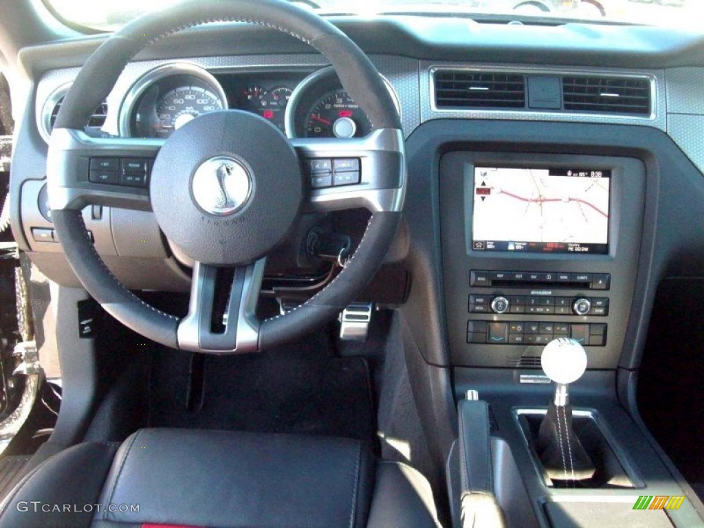 2011 Ford Mustang Shelby GT500 SVT Performance Package Coupe Charcoal Black/Red Dashboard Photo #67156330