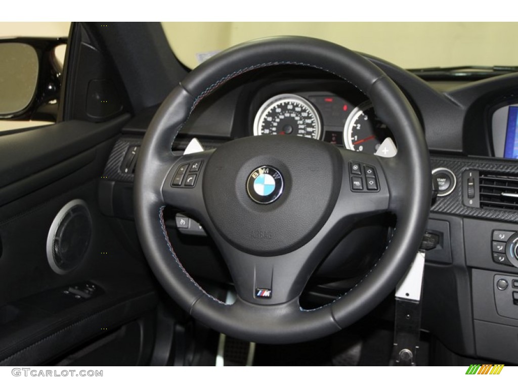 2011 BMW M3 Coupe Black Novillo Leather Steering Wheel Photo #67157328