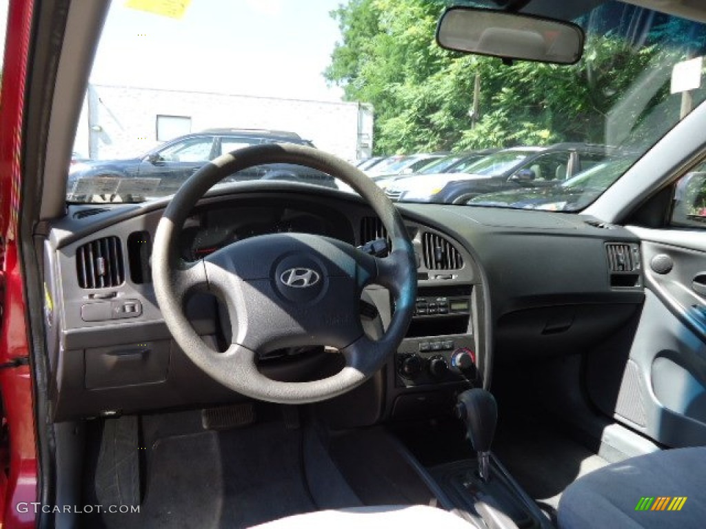 2004 Elantra GLS Sedan - Crimson Dark Red / Gray photo #10