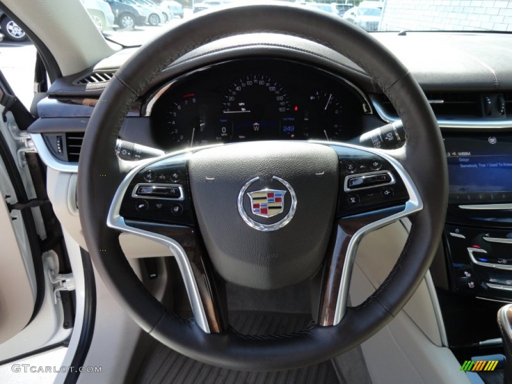 2013 Cadillac XTS Luxury AWD Shale/Cocoa Steering Wheel Photo #67160525