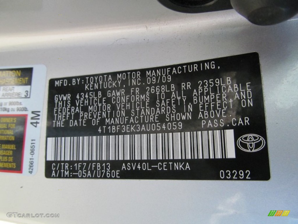 2010 Camry LE - Classic Silver Metallic / Ash Gray photo #19