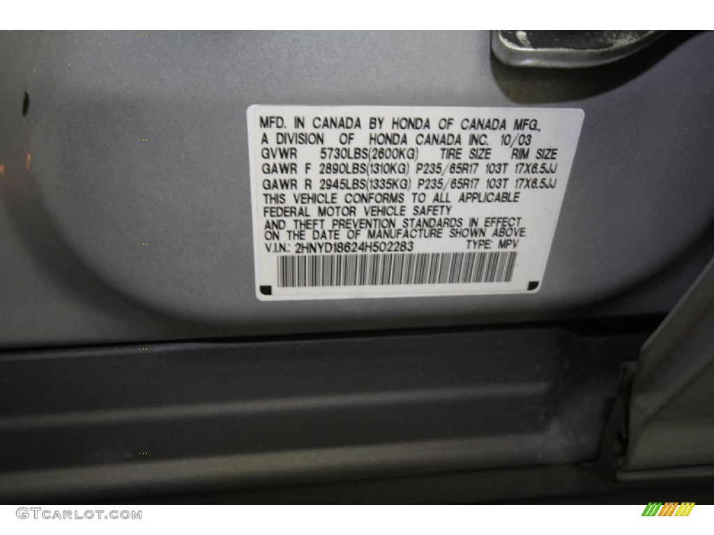 2004 MDX Touring - Starlight Silver Metallic / Quartz photo #12