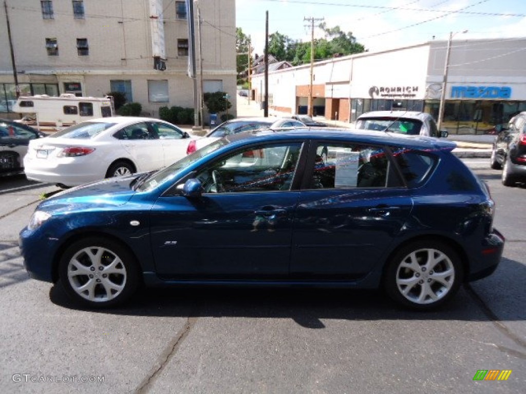 2008 MAZDA3 s Grand Touring Hatchback - Phantom Blue Mica / Black photo #2
