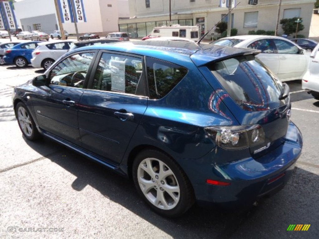 2008 MAZDA3 s Grand Touring Hatchback - Phantom Blue Mica / Black photo #3