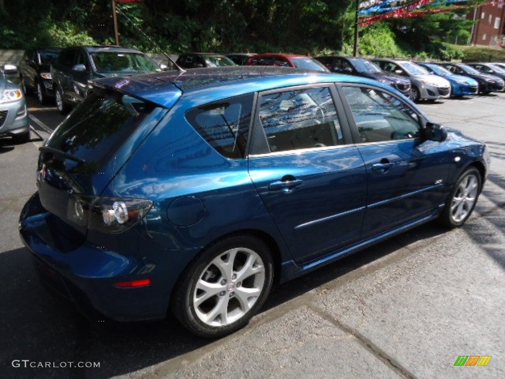 2008 MAZDA3 s Grand Touring Hatchback - Phantom Blue Mica / Black photo #5