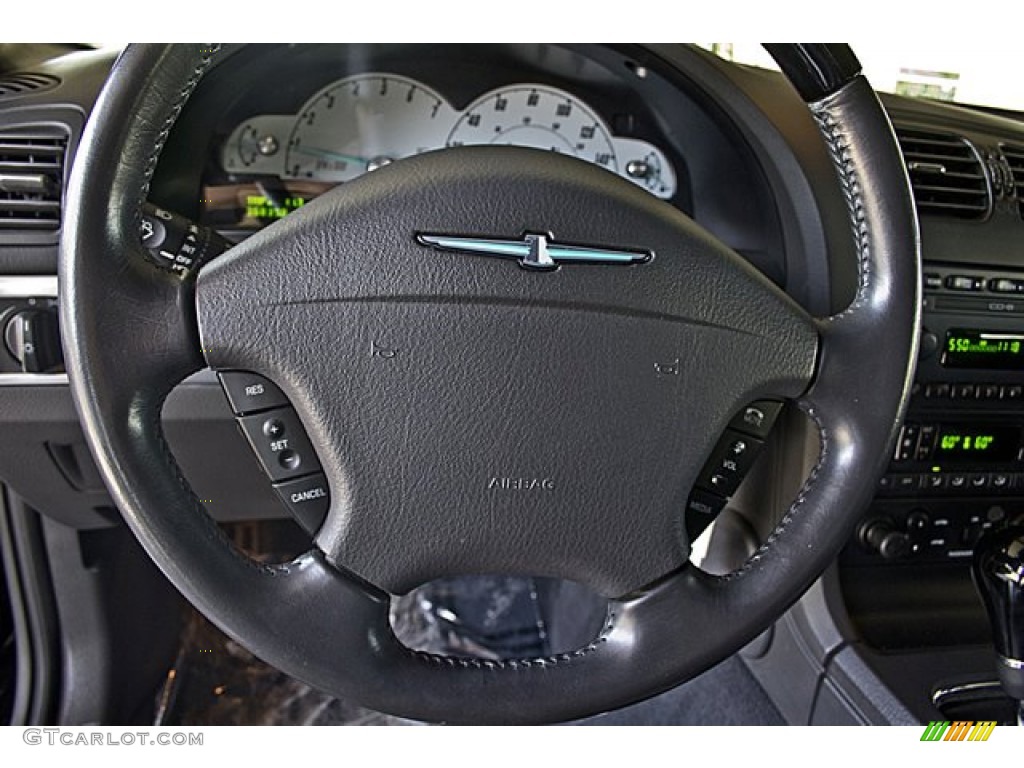 2002 Ford Thunderbird Premium Roadster Midnight Black Steering Wheel Photo #67162858