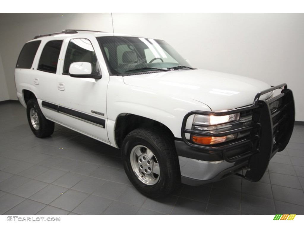 2001 Tahoe LT 4x4 - Summit White / Tan/Neutral photo #1