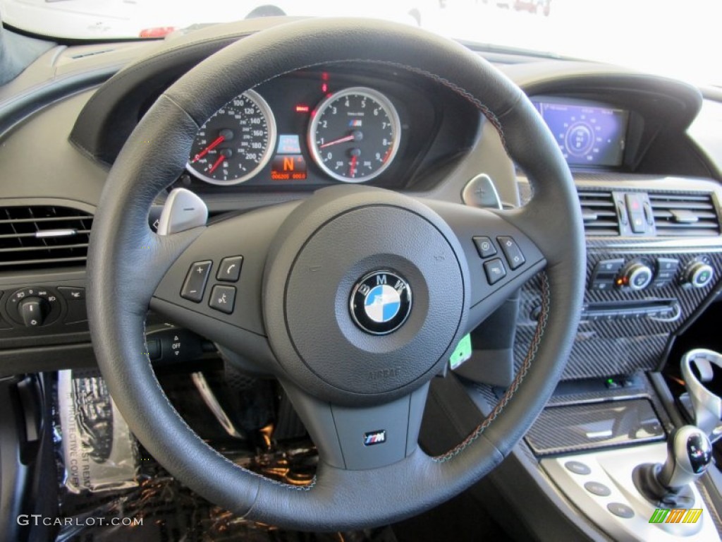 2010 BMW M6 Coupe Black Steering Wheel Photo #67163228