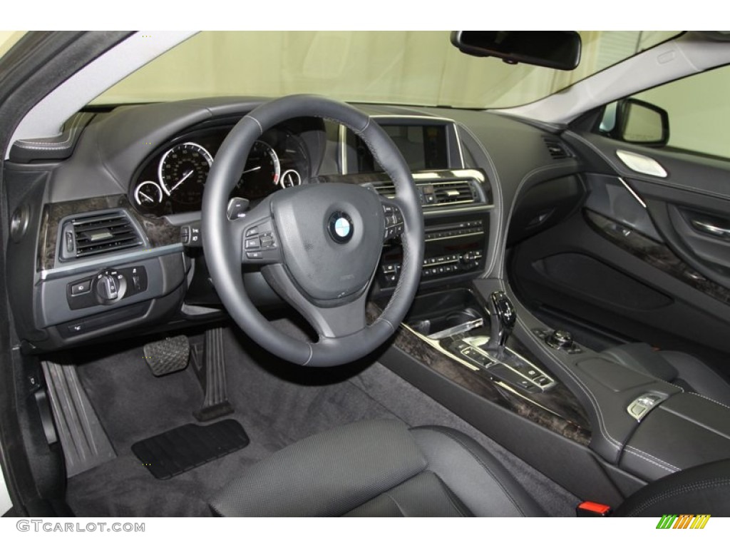 Black Nappa Leather Interior 2012 BMW 6 Series 650i Coupe Photo #67163375