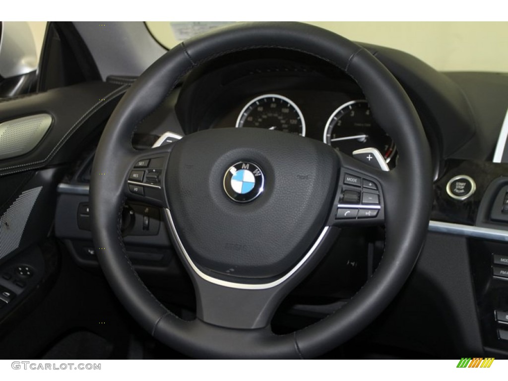 2012 BMW 6 Series 650i Coupe Black Nappa Leather Steering Wheel Photo #67163399