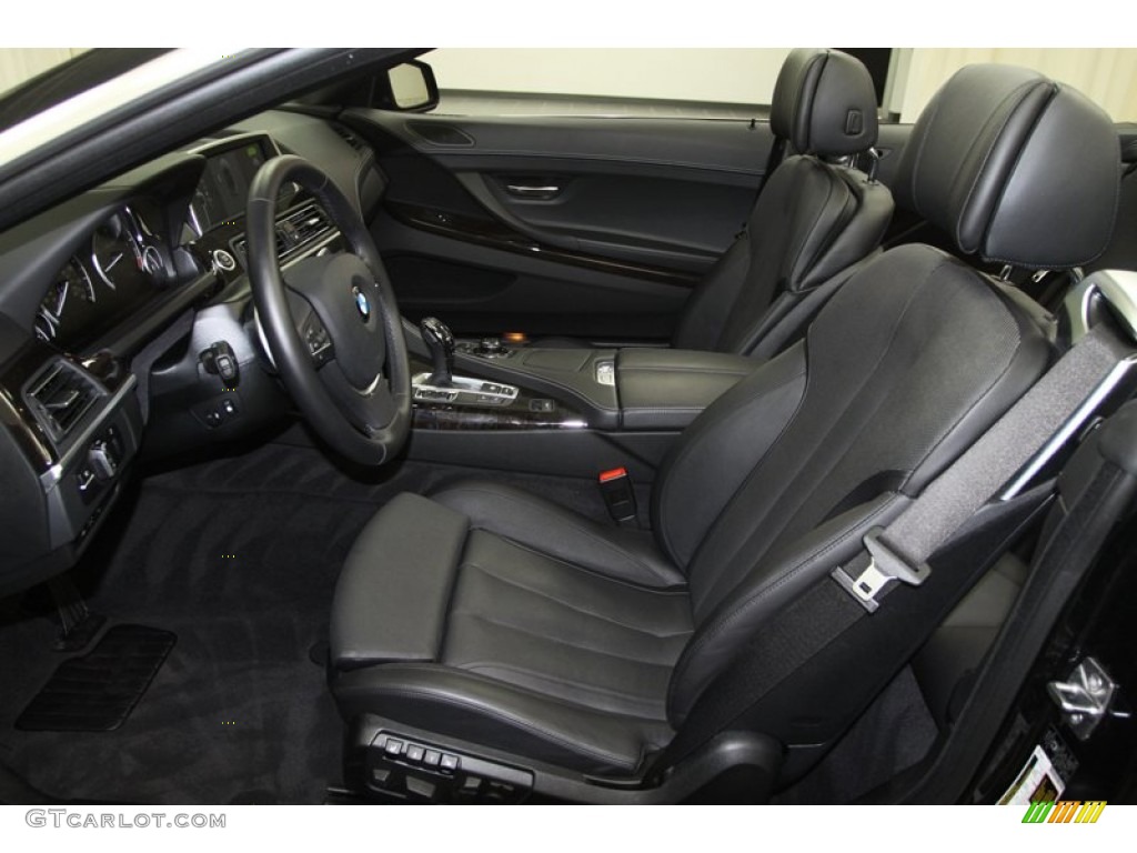 Black Nappa Leather Interior 2012 BMW 6 Series 650i Convertible Photo #67163747