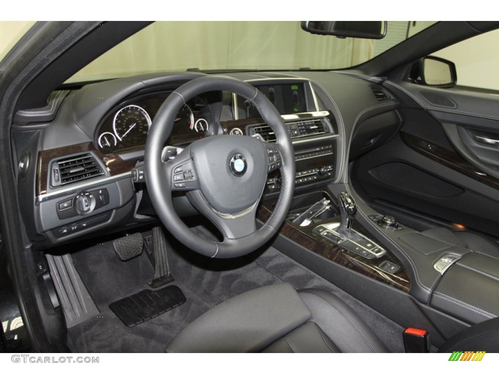 2012 BMW 6 Series 650i Convertible Black Nappa Leather Dashboard Photo #67163828