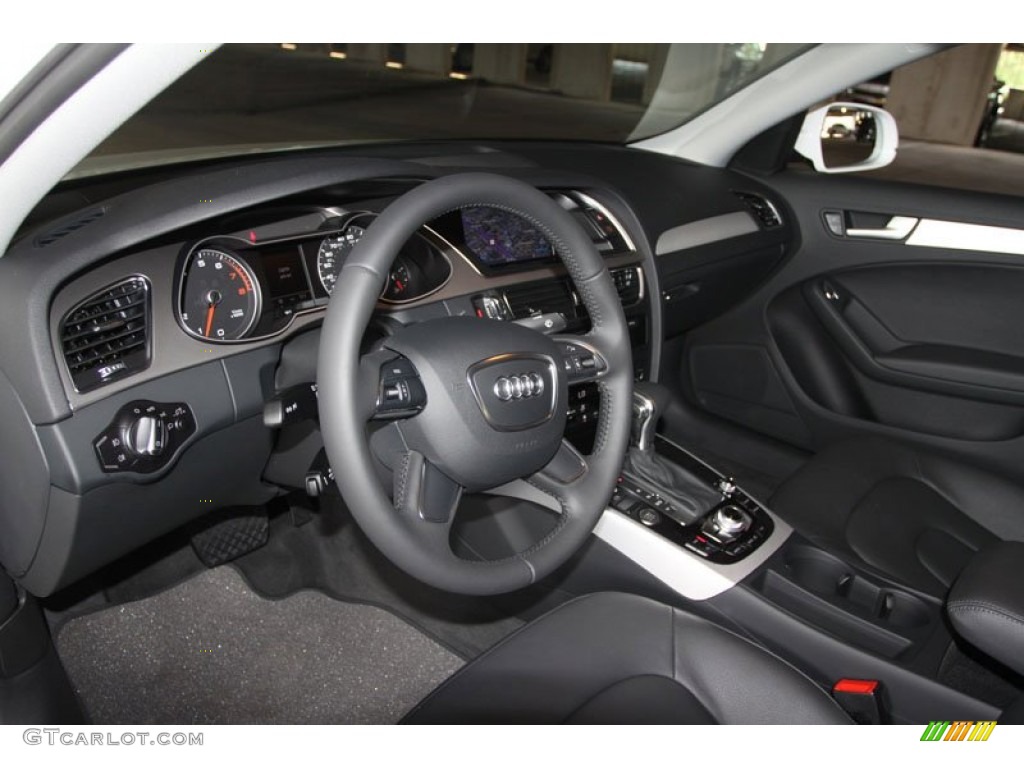 2013 Audi A4 2.0T Sedan Black Steering Wheel Photo #67165256