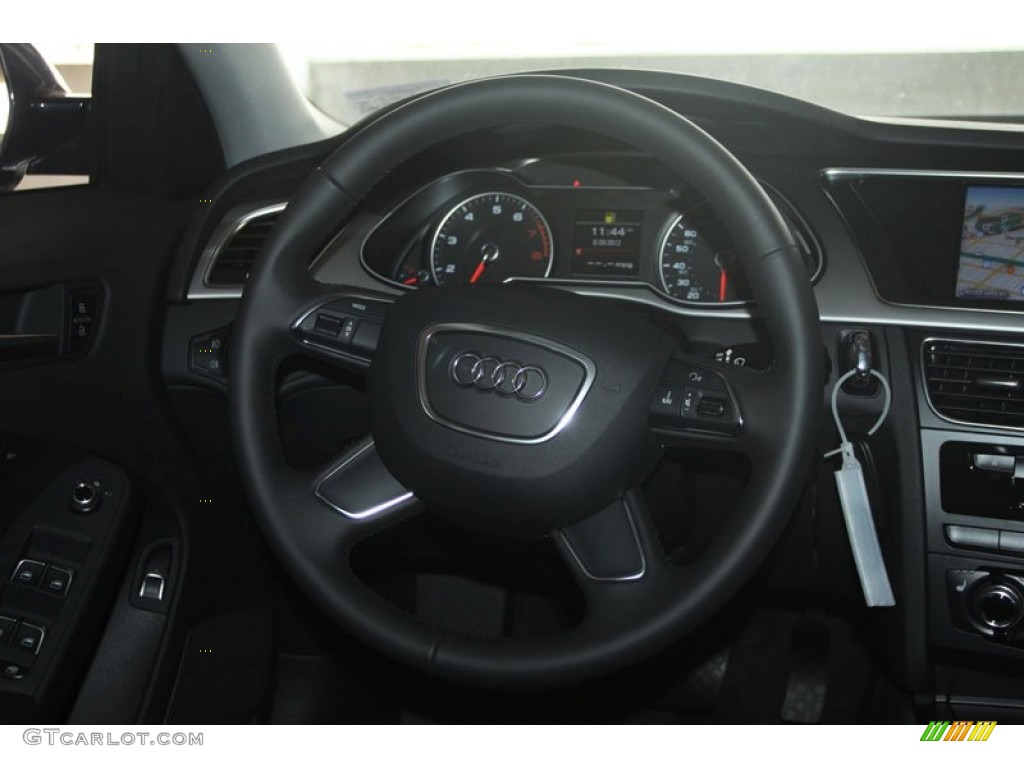 2013 Audi A4 2.0T Sedan Black Steering Wheel Photo #67166081