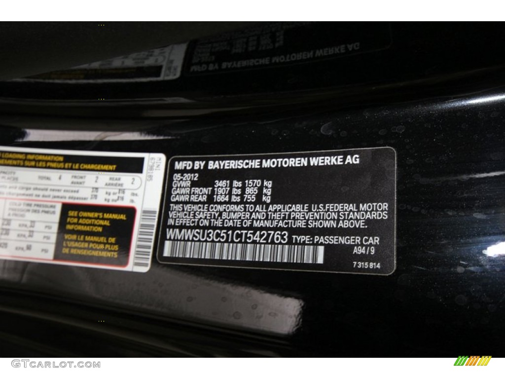 2012 Cooper Color Code A94 for Midnight Black Metallic Photo #67166246