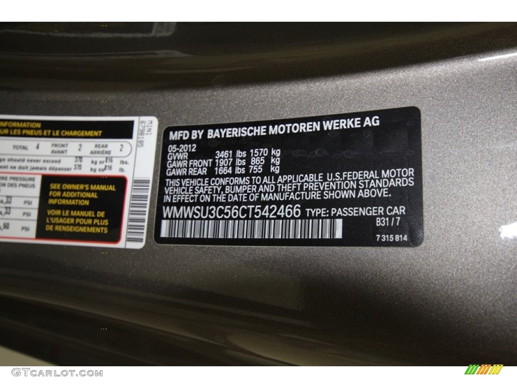 2012 Cooper Color Code B31 for Velvet Silver Metallic Photo #67166432