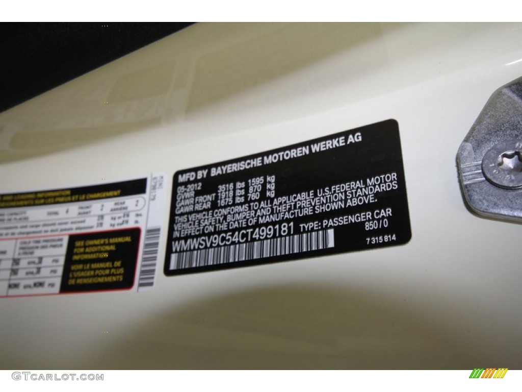 2012 Cooper Color Code B50 for Pepper White Photo #67166876