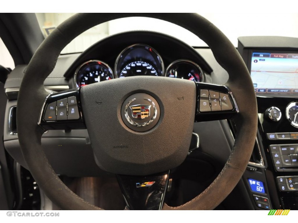 2012 Cadillac CTS -V Coupe Ebony/Ebony Steering Wheel Photo #67169690