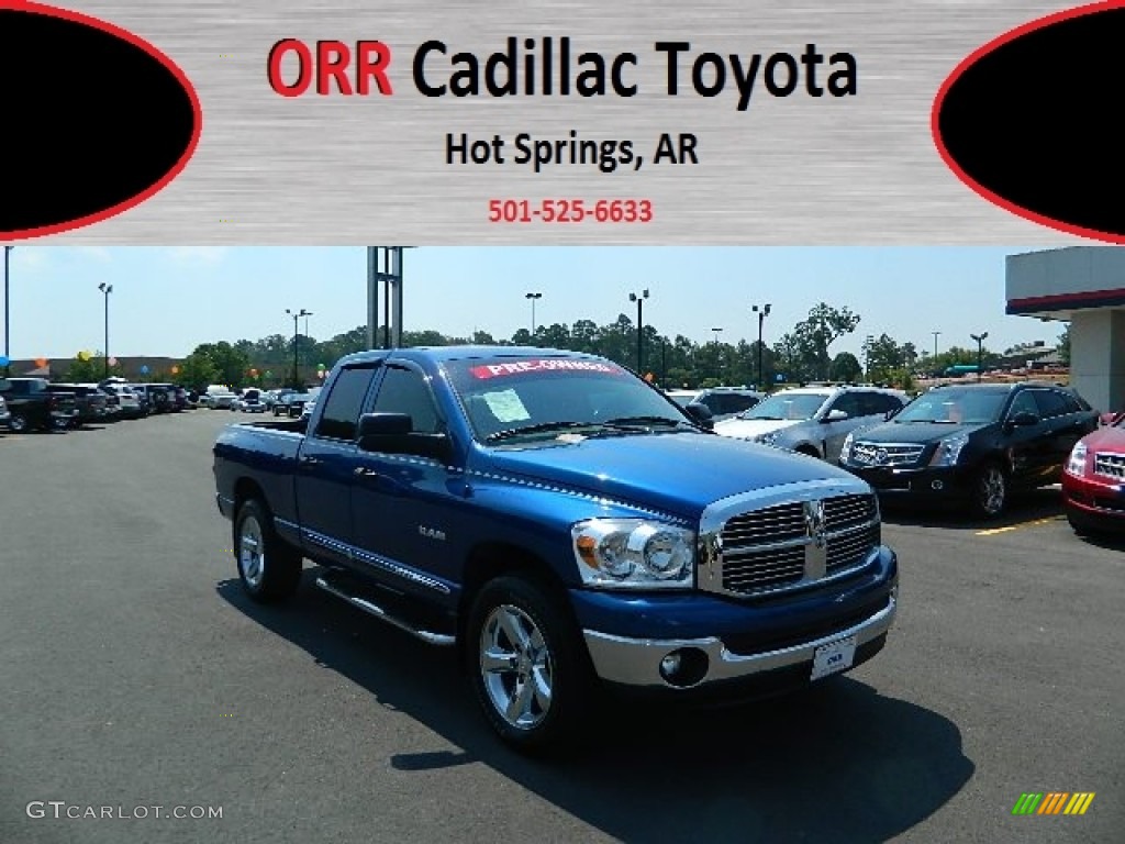 2008 Ram 1500 Big Horn Edition Quad Cab - Electric Blue Pearl / Medium Slate Gray photo #1