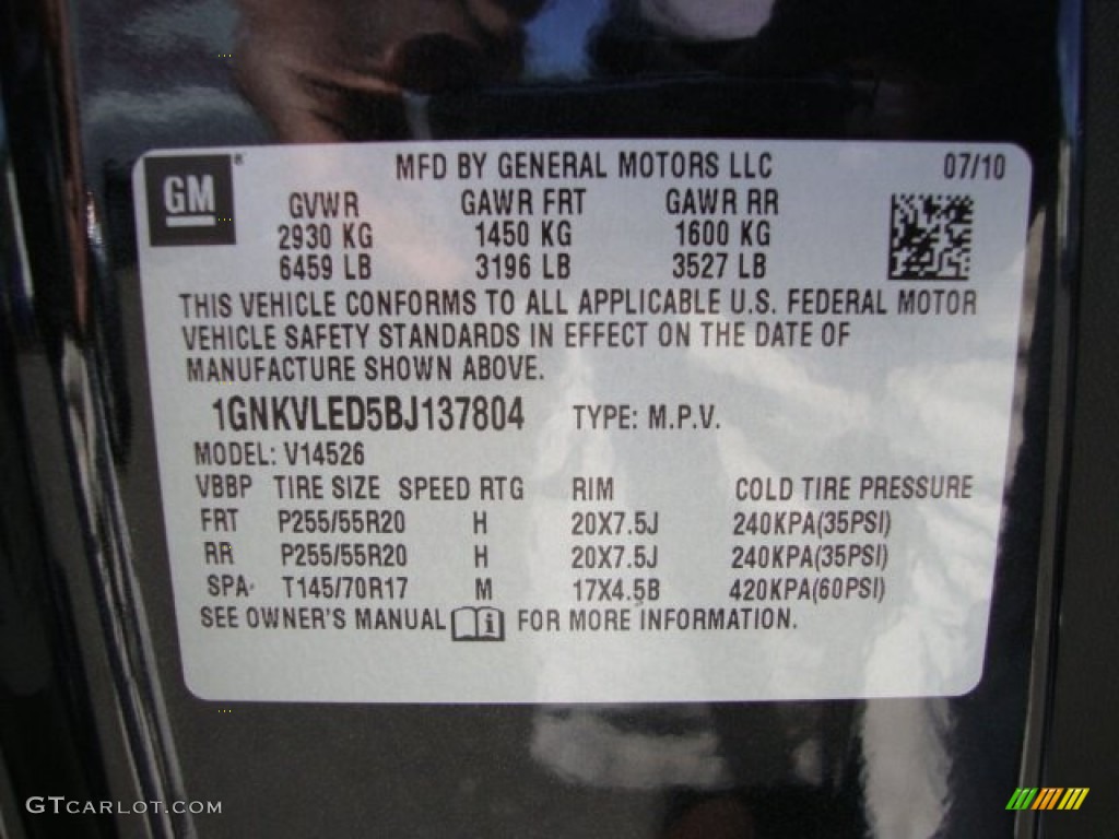 2011 Traverse LTZ AWD - Black Granite Metallic / Cashmere/Ebony photo #38