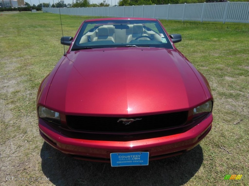 2005 Mustang V6 Premium Convertible - Redfire Metallic / Medium Parchment photo #2
