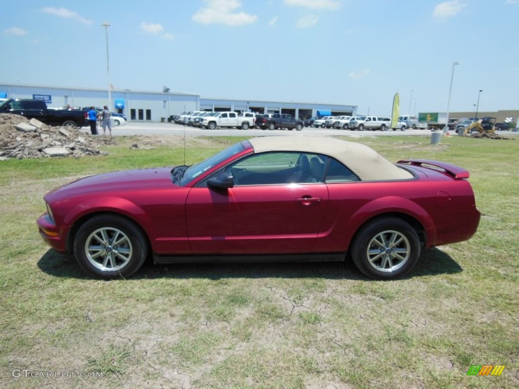 Redfire Metallic 2005 Ford Mustang V6 Premium Convertible Exterior Photo #67174346