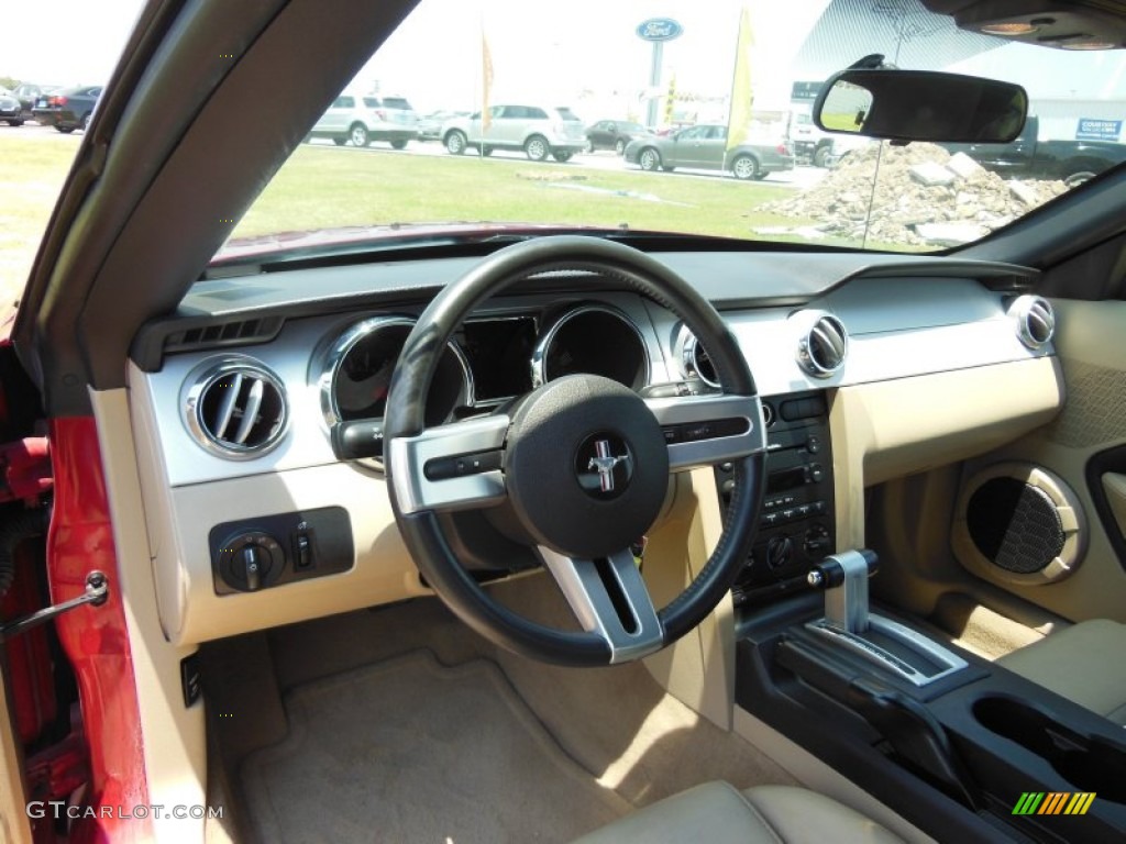 2005 Ford Mustang V6 Premium Convertible Medium Parchment Dashboard Photo #67174384